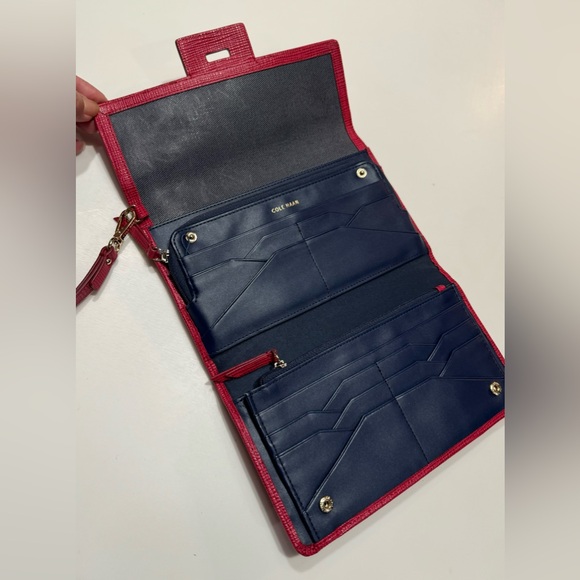 Cole Haan leather wristlet clutch with provided sling - Picture 11 of 13